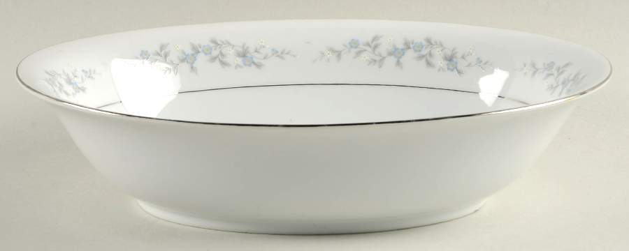 Forget Me Not 10" Oval Vegetable Bowl by Fine China of Japan-1
