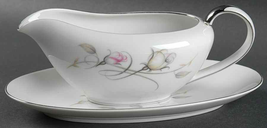 French Rose Gravy Boat & Underplate/Relish by Modar-1