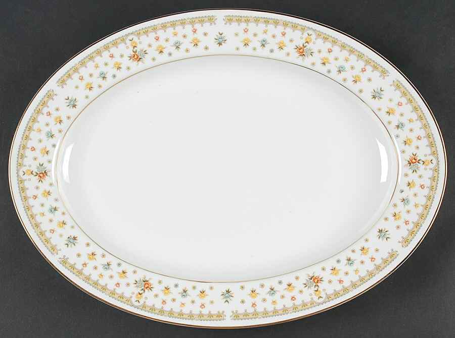 Garden Bouquet 14" Oval Serving Platter by Fine China of Japan-1