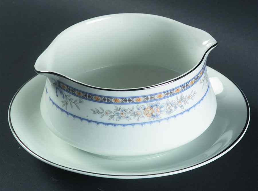 Garden Gravy Boat with Attached Underplate by Fine China of Japan-1