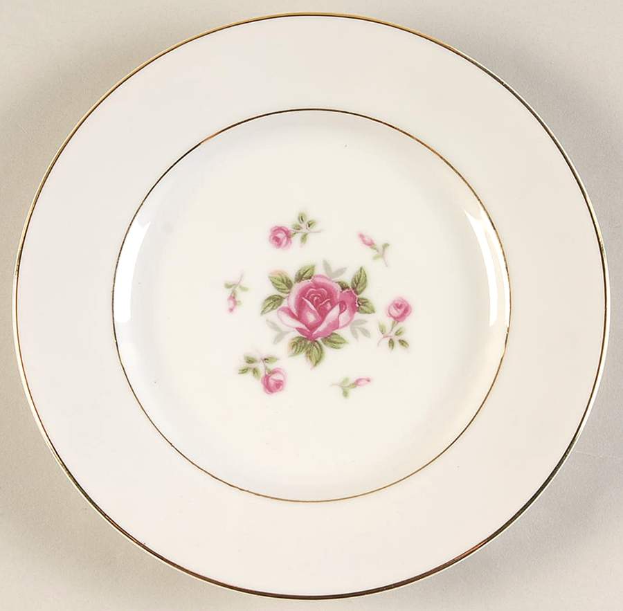 Gemini Rose Bread & Butter Plate by Fine China of Japan-1