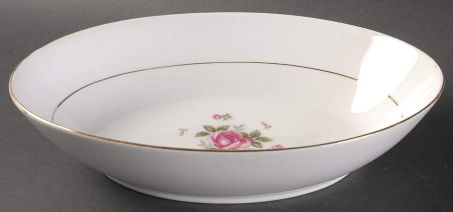 Gemini Rose 10" Oval Vegetable Bowl by Fine China of Japan-1