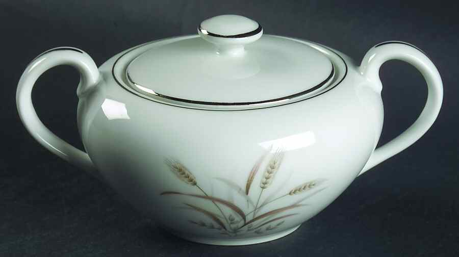 Gemini Wheat Sugar Bowl & Lid by Fine China of Japan-1