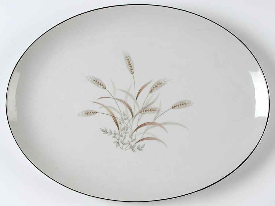 Gemini Wheat 14" Oval Serving Platter by Fine China of Japan-1