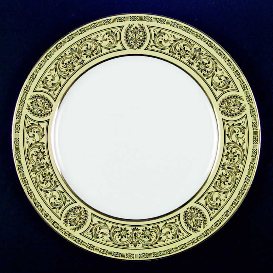 Golden Damask Dinner Plate by Sears-1