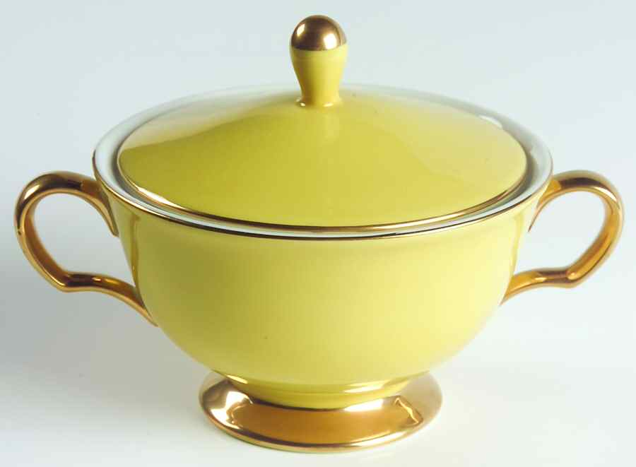 Golden Damask Sugar Bowl & Lid by Sears-1