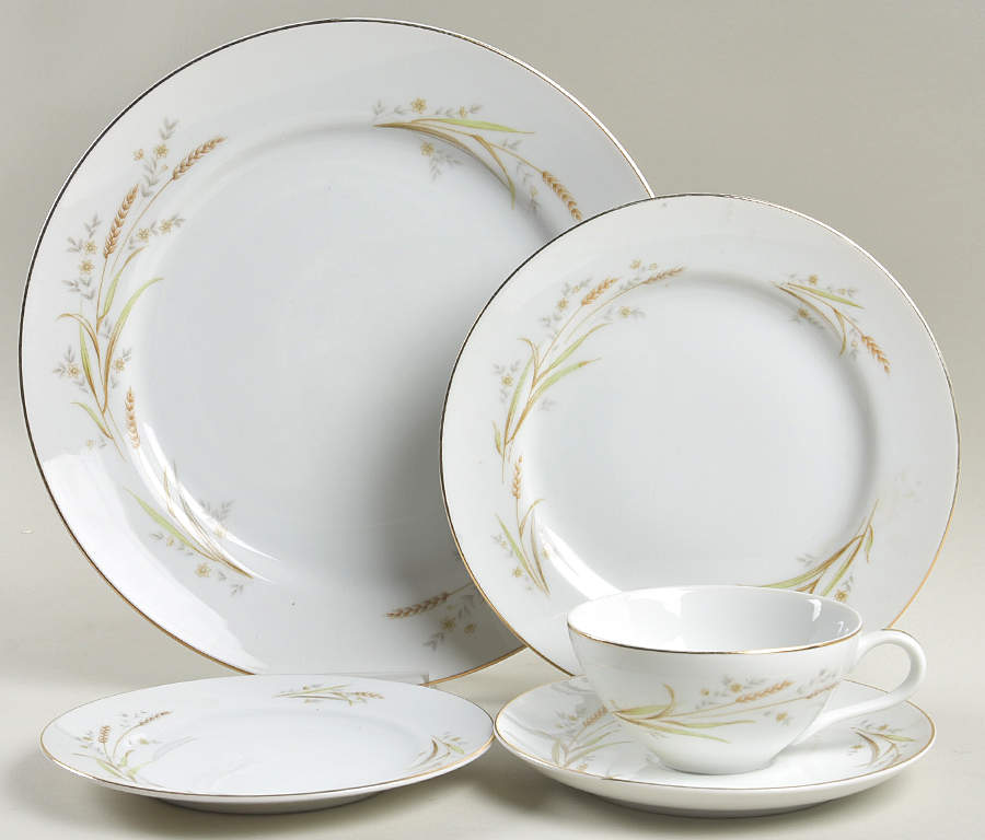 Golden Harvest 5 Piece Place Setting by Fine China of Japan-1