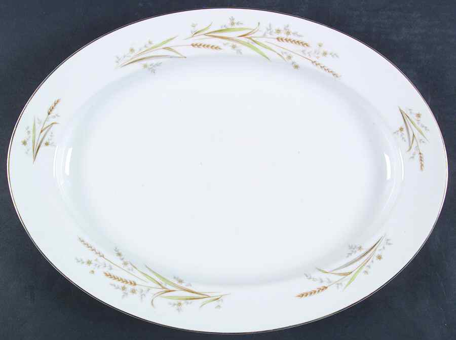 Golden Harvest 14" Oval Serving Platter by Fine China of Japan-1