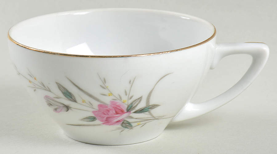 Golden Rose (Pink Roses, Msi) Flat Cup by Fine China of Japan-1