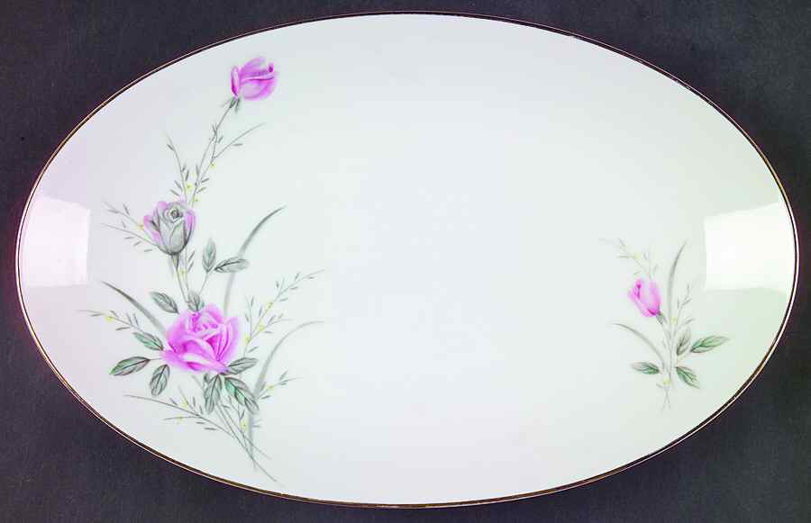 Golden Rose (Pink Roses, Msi) Relish/Gravy Underplate by Fine China of Japan-1
