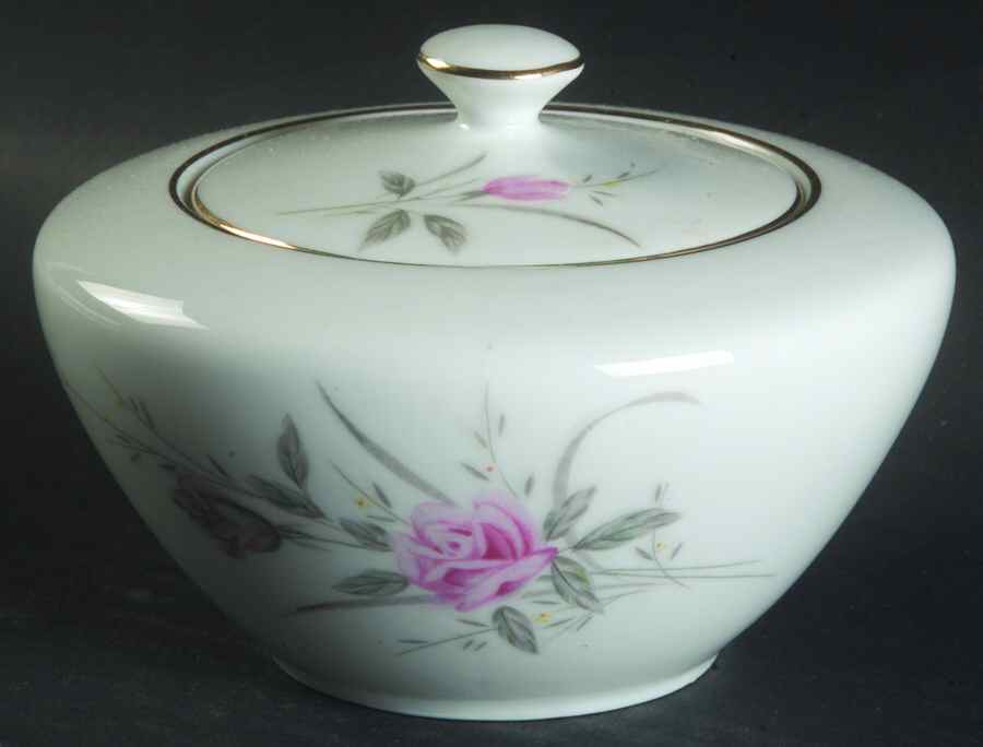 Golden Rose (Pink Roses, Msi) Sugar Bowl & Lid by Fine China of Japan-1