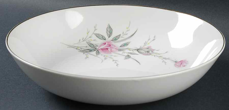 Golden Rose (Pink Roses, Msi) 9" Round Vegetable Bowl by Fine China of Japan-1