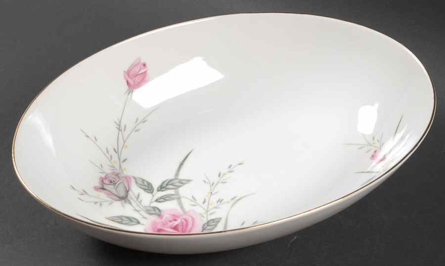 Golden Rose (Pink Roses, Msi) 10" Oval Vegetable Bowl by Fine China of Japan-1