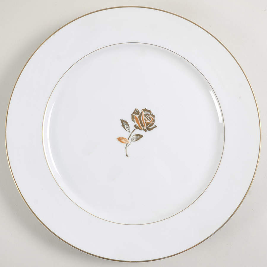Golden Rose (Gold Rose, Hall Mark) 12" Chop Plate (Round Platter) by Fine China of Japan-1