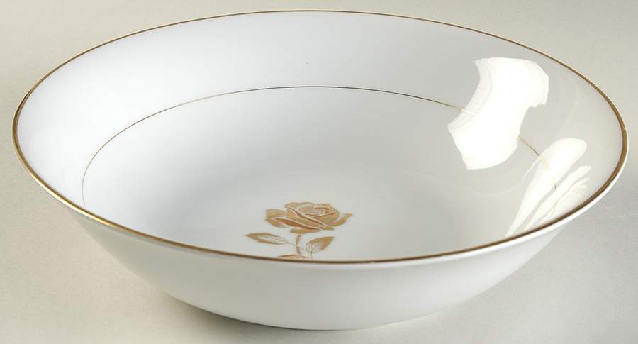 Golden Rose (Gold Rose, Hall Mark) 9" Round Vegetable Bowl by Fine China of Japan-1