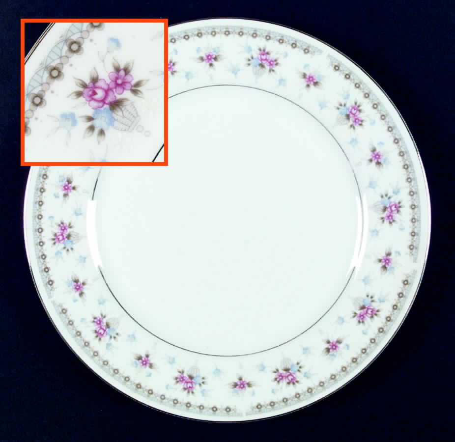 Heather (Platinum Trim) Dinner Plate by Fine China of Japan-1