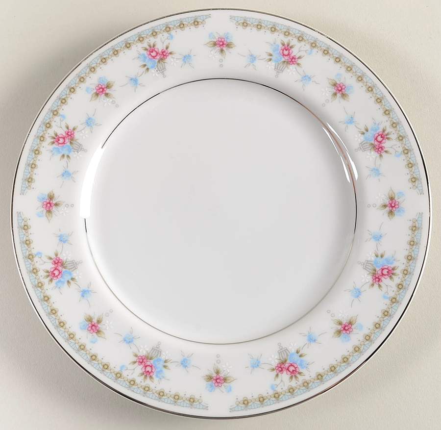 Heather (Platinum Trim) Salad Plate by Fine China of Japan-1