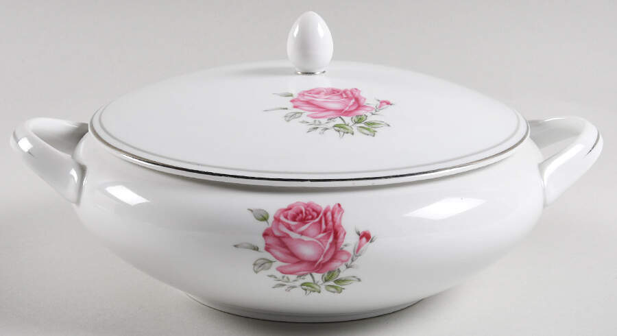 Imperial Rose Round Covered Vegetable by Fine China of Japan-1