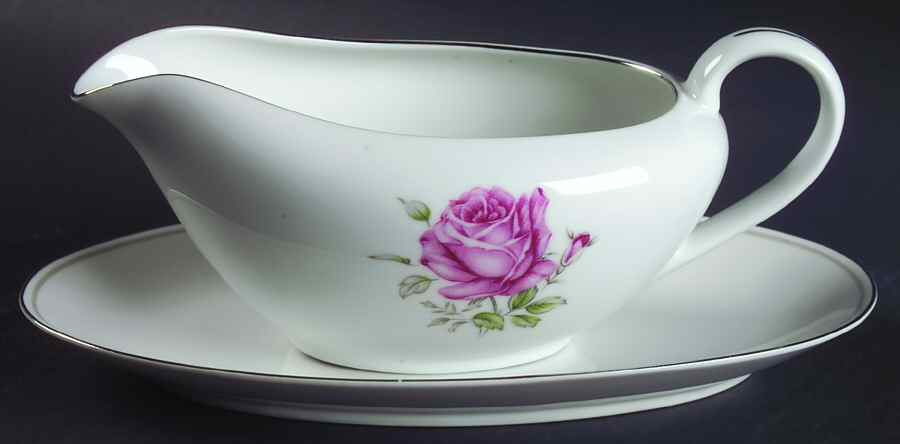 Imperial Rose Gravy Boat & Underplate/Relish by Fine China of Japan-1
