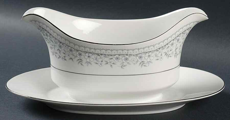 Interlude Gravy Boat with Attached Underplate by Fine China of Japan-1