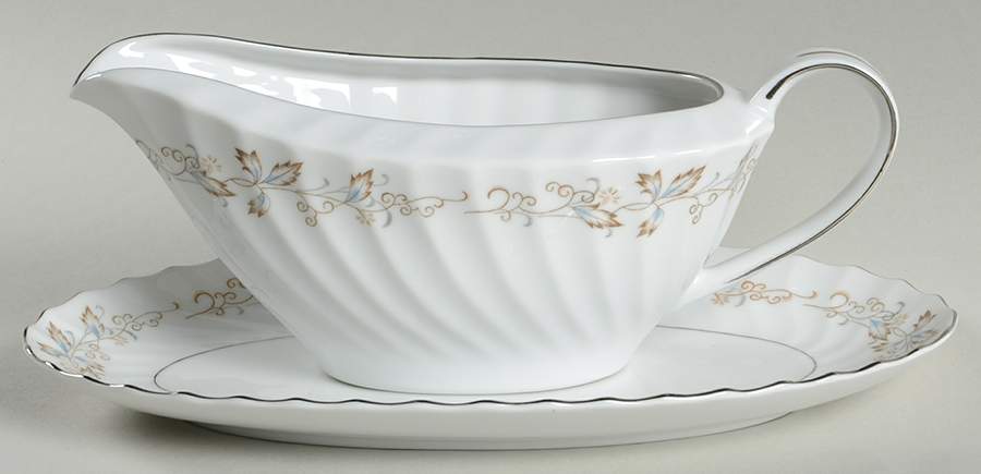 Jacqueline Gravy Boat & Underplate/Relish by Fine China of Japan-1