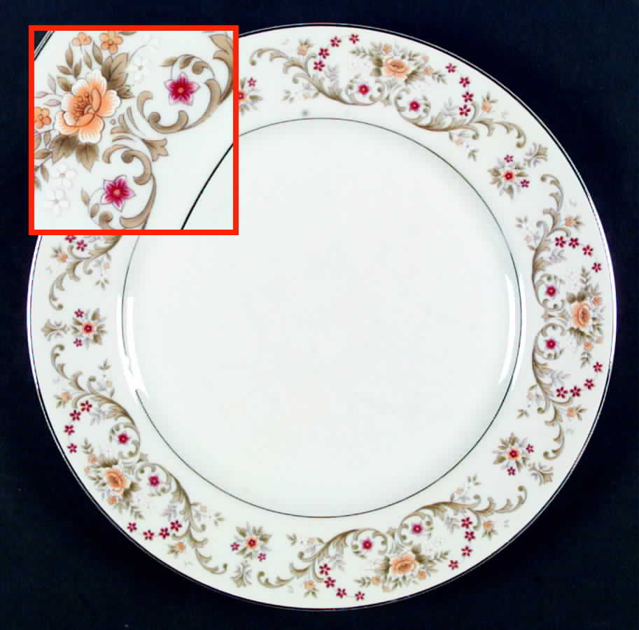 June (Platinum Trim) Dinner Plate by Fine China of Japan-1