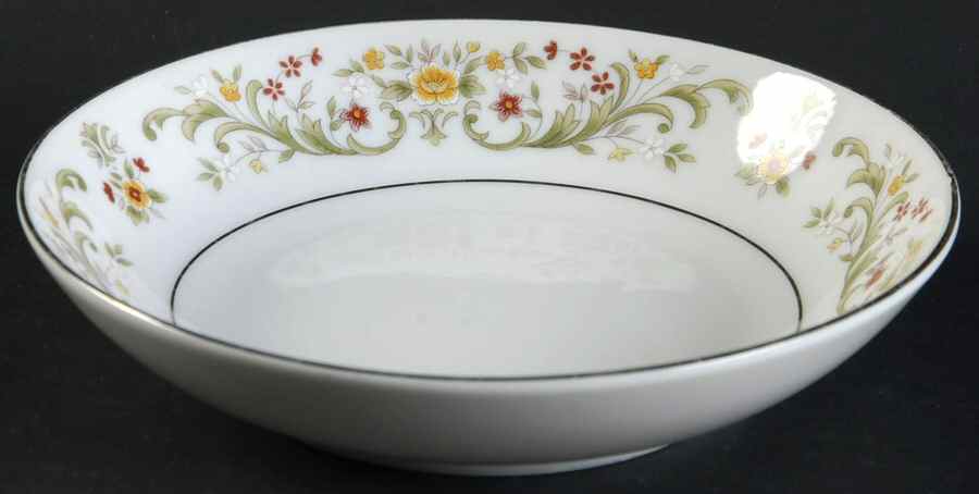 June (Platinum Trim) Fruit/Dessert (Sauce) Bowl by Fine China of Japan-1