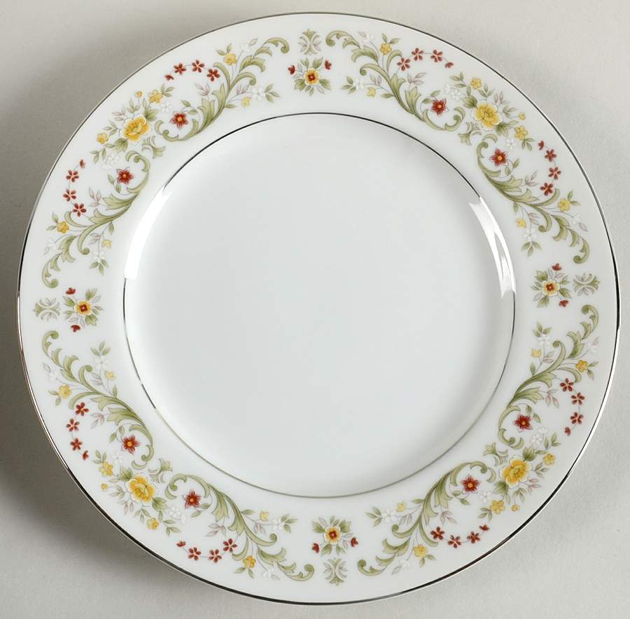 June (Platinum Trim) Salad Plate by Fine China of Japan-1