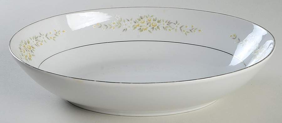 Lady Carolyn 10" Oval Vegetable Bowl by Fine China of Japan-1