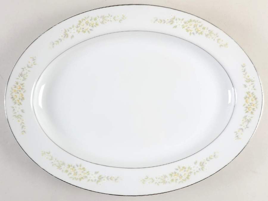 Lady Carolyn 14" Oval Serving Platter by Fine China of Japan-1