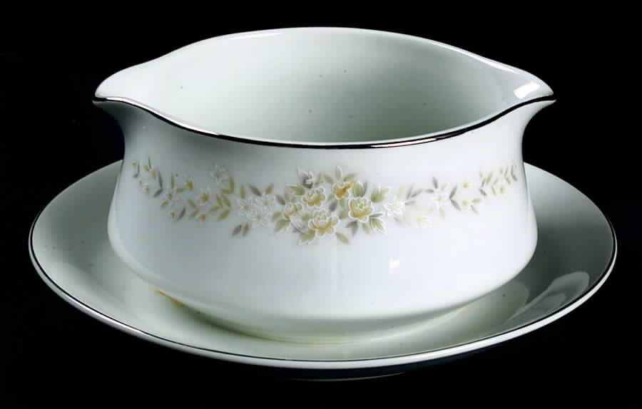 Lady Carolyn Gravy Boat with Attached Underplate by Fine China of Japan-1