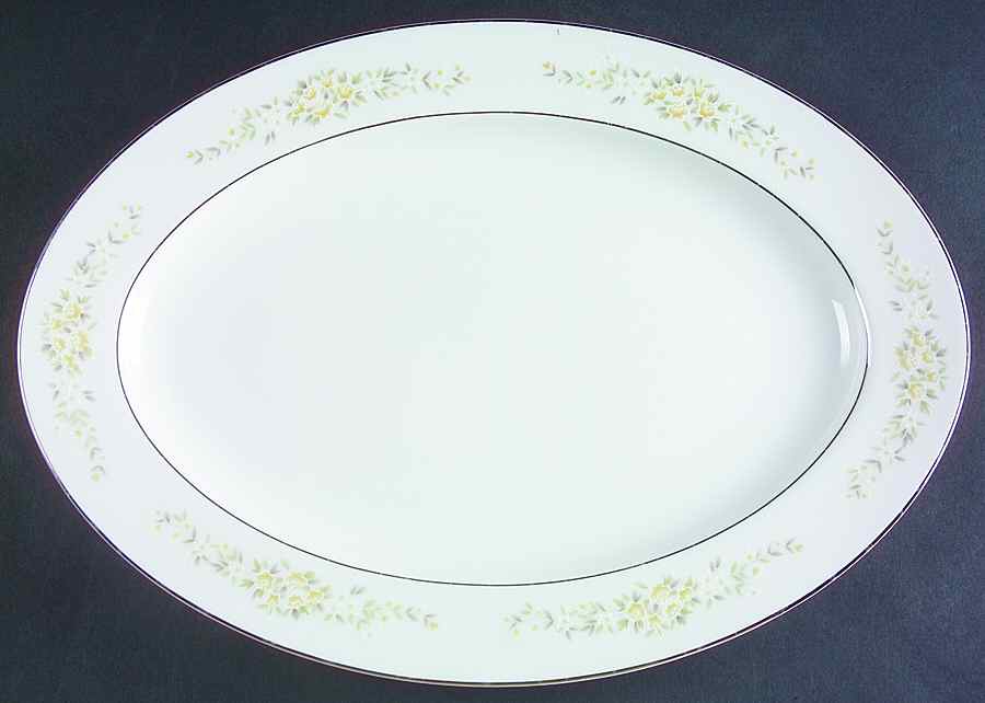 Lady Carolyn 14" Oval Serving Platter by Fine China of Japan-1