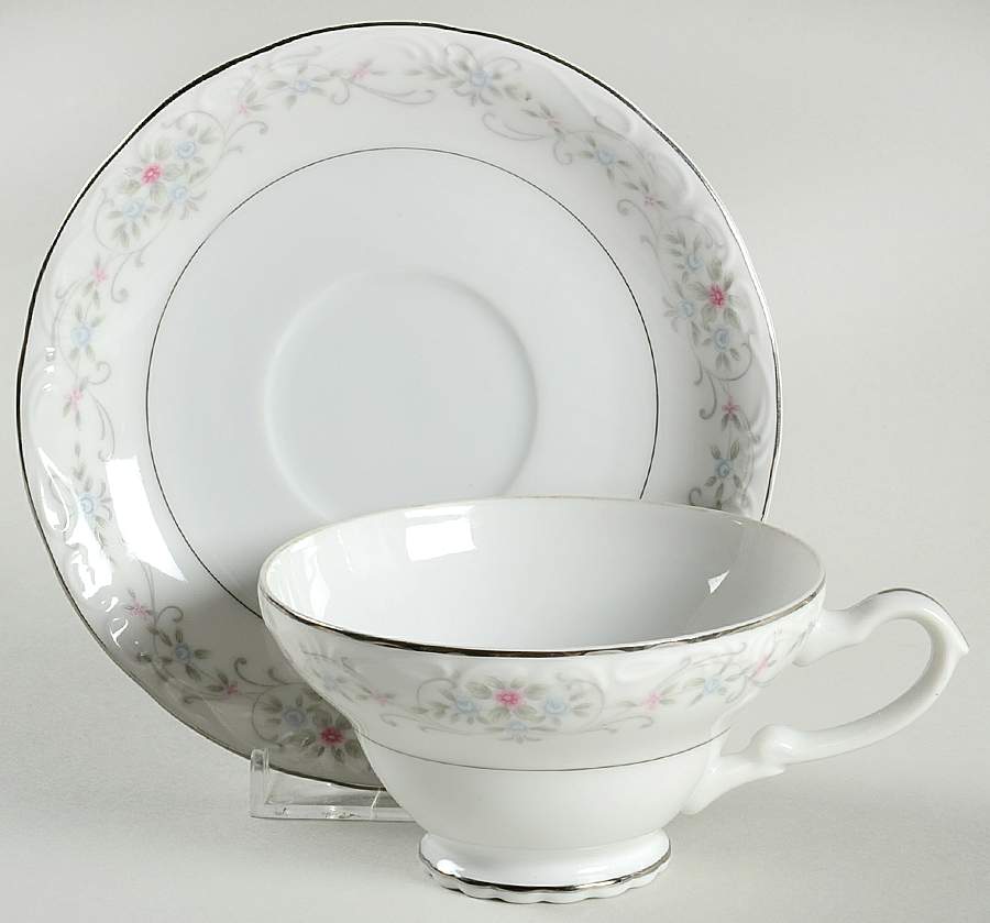 La Priscilla Footed Cup & Saucer Set by Fine China of Japan-1