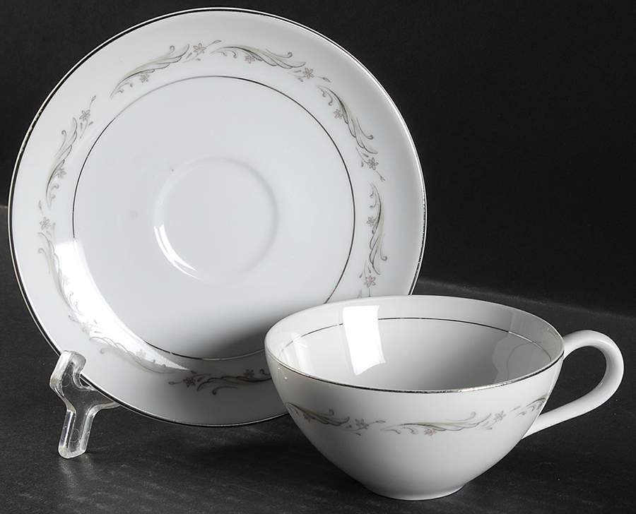Larchmont Flat Cup & Saucer Set by Fine China of Japan-1