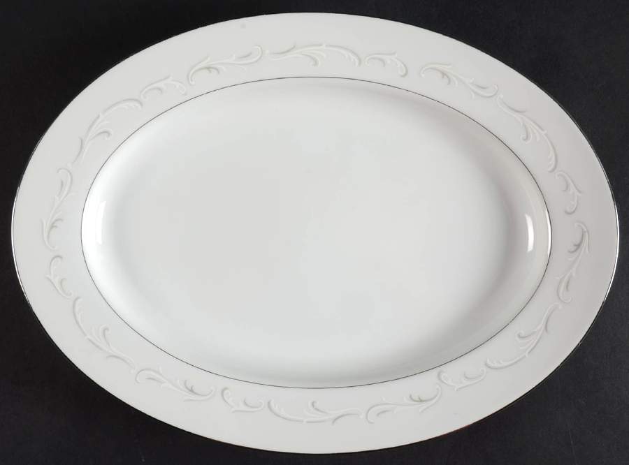 Laura 12" Oval Serving Platter by Fine China of Japan-1