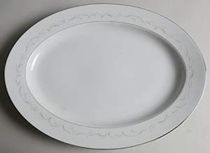 Laura 14" Oval Serving Platter by Fine China of Japan-1