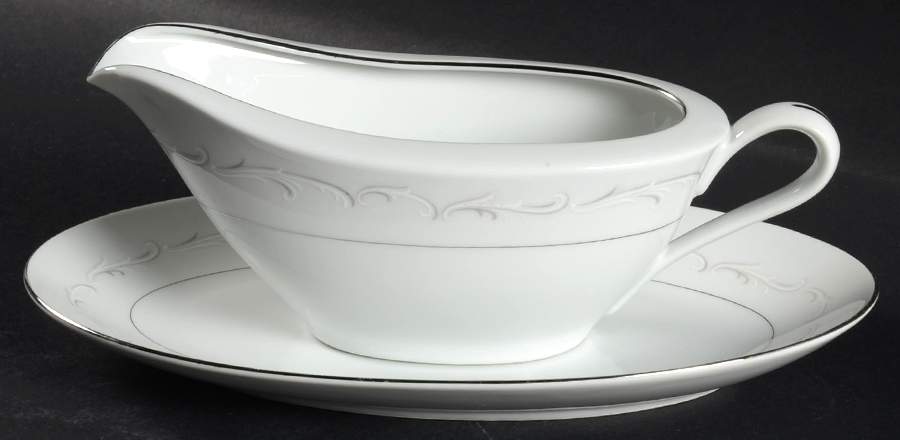 Laura Gravy Boat & Underplate/Relish by Fine China of Japan-1