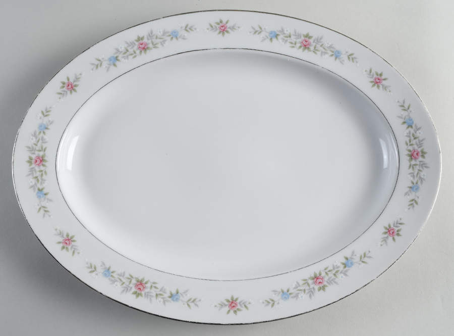 Linda 14" Oval Serving Platter by Fine China of Japan-1