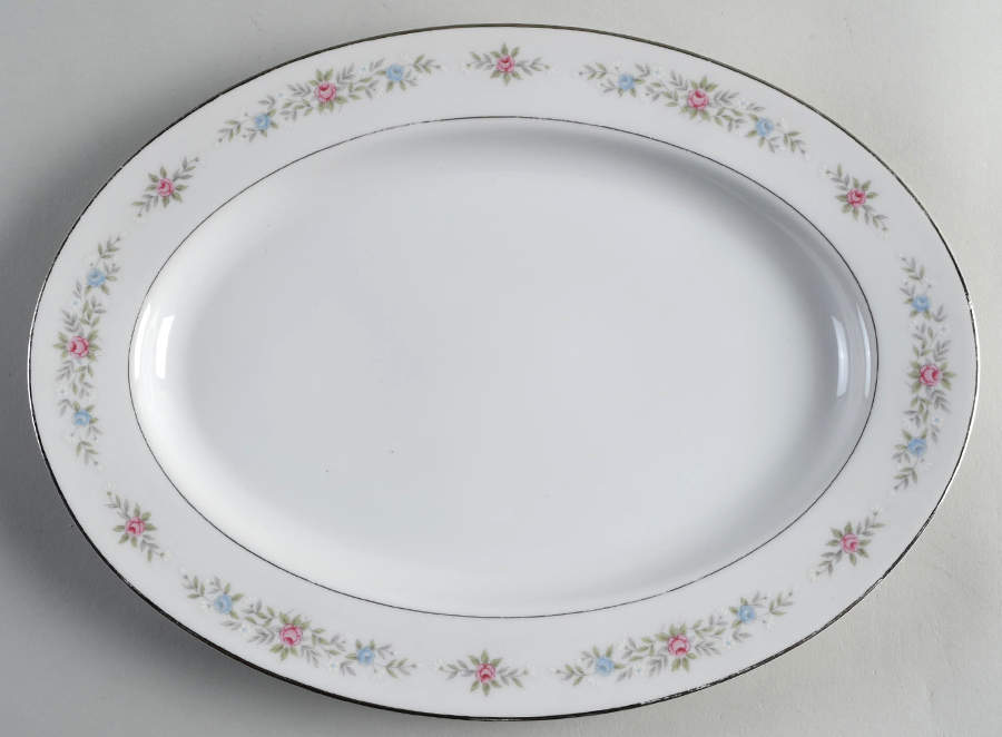 Linda 12" Oval Serving Platter by Fine China of Japan-1