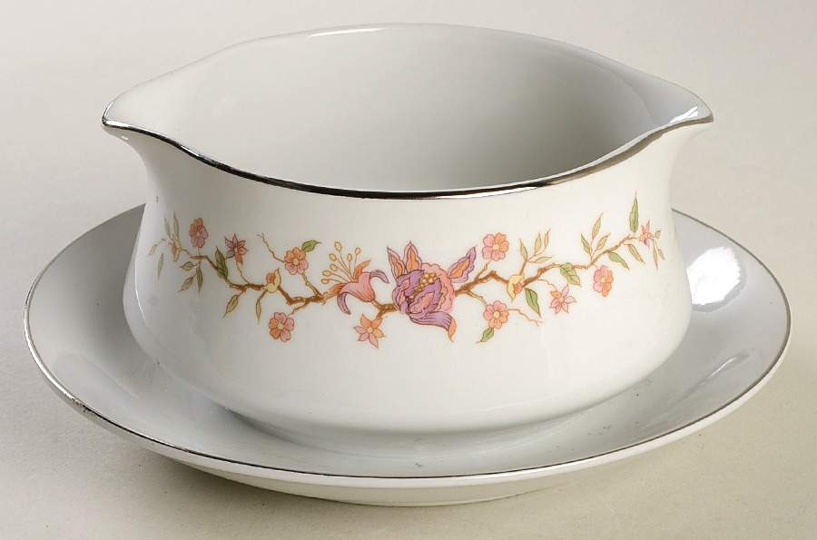 Litchfield Gravy Boat with Attached Underplate by Fine China of Japan-1