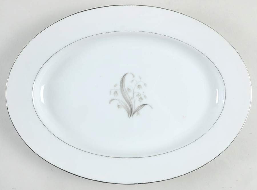 Lily of The Valley 12" Oval Serving Platter by Fine China of Japan-1