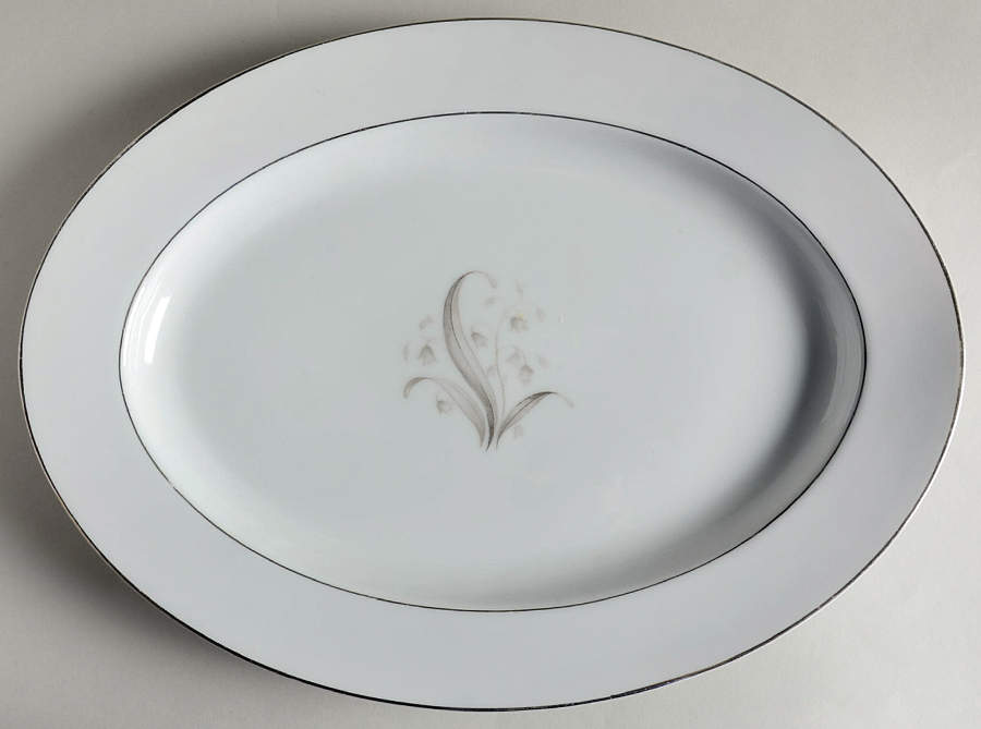 Lily of The Valley 14" Oval Serving Platter by Fine China of Japan-1