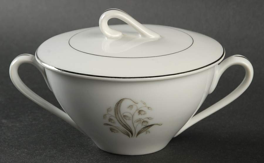 Lily of The Valley Sugar Bowl & Lid by Fine China of Japan-1