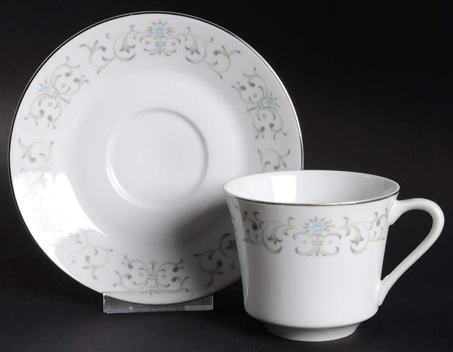 Lorraine Flat Cup & Saucer Set by Fine China of Japan-1