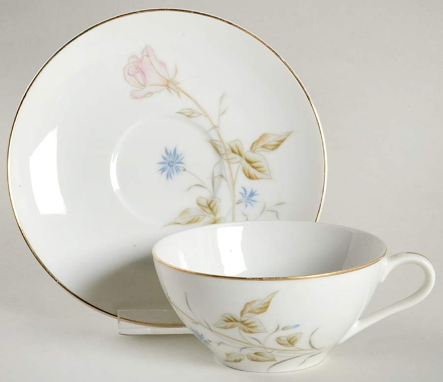 Marguerita Flat Cup & Saucer Set by Fine China of Japan-1