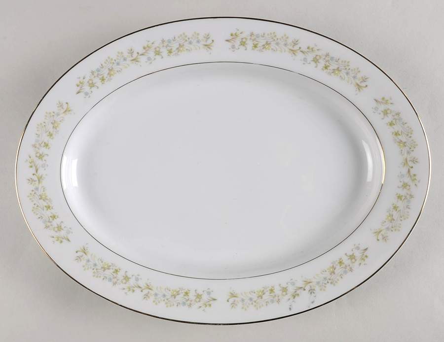 Marie (Gold) 12" Oval Serving Platter by Fine China of Japan-1