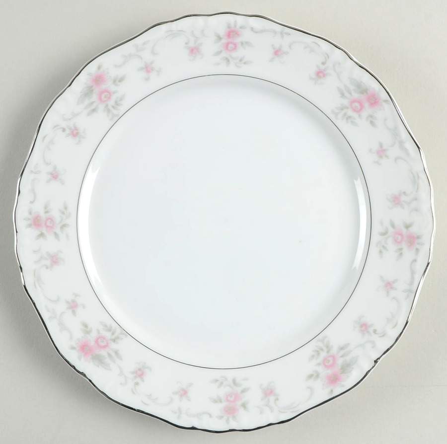 Minuet (Platinum Trim) Salad Plate by Fine China of Japan-1