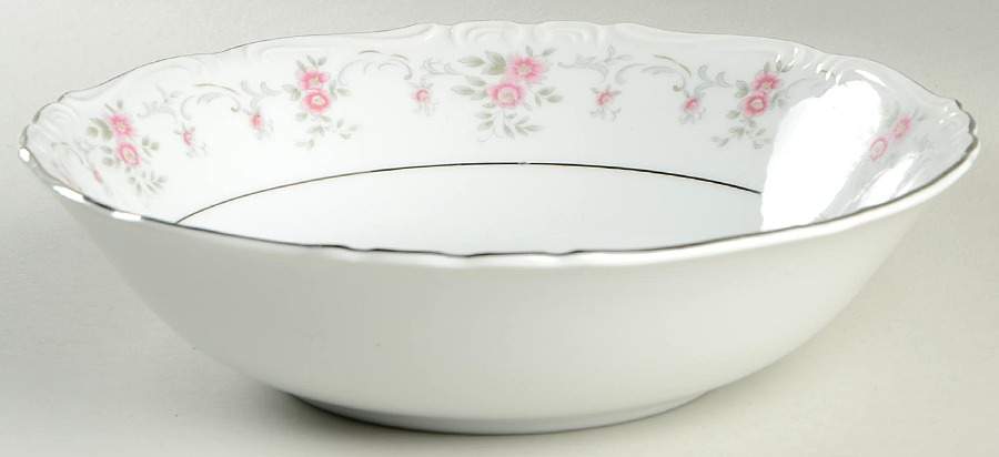 Minuet (Platinum Trim) 9" Round Vegetable Bowl by Fine China of Japan-1