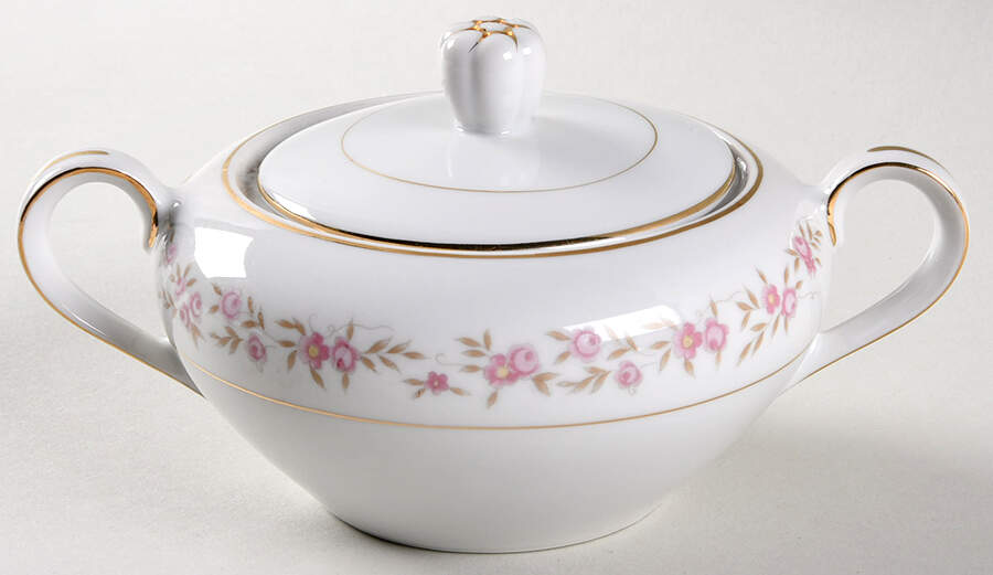 Minuet (Gold Trim) Sugar Bowl & Lid by Fine China of Japan-1