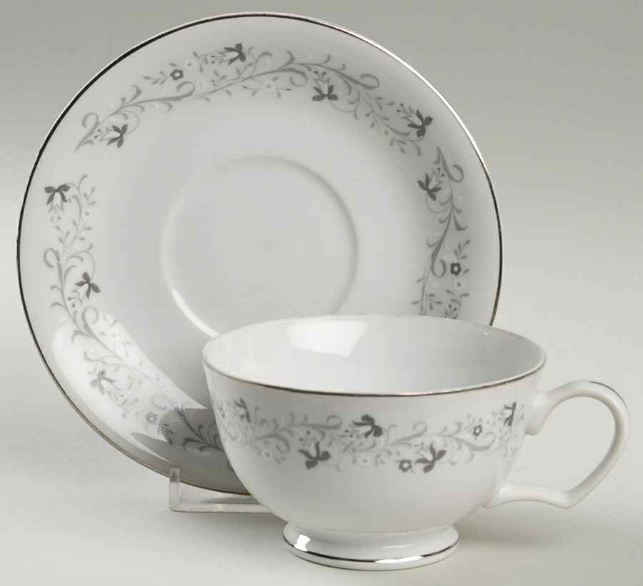 Moon Mist Footed Cup & Saucer Set by Fine China of Japan-1